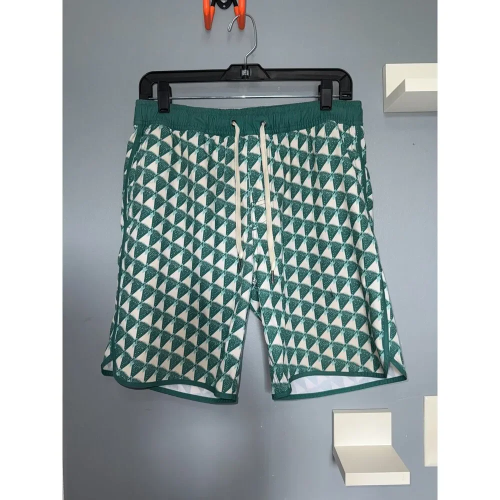 Men's Fair Harbor Anchor Breezeknit Brief-Lined Geometric Print Trunks | Size M